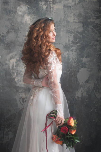 Свадебное платье Грация. Силуэт А-силуэт. Цвет Белый / Молочный. Вид 9