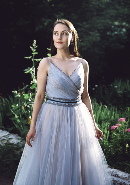 Свадебное платье Адель. Силуэт А-силуэт. Цвет Голубой / Синий. Вид 6