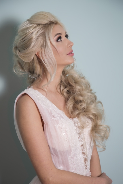 Свадебное платье София. Силуэт А-силуэт. Цвет Айвори / Капучино, оттенки Розового. Вид 9