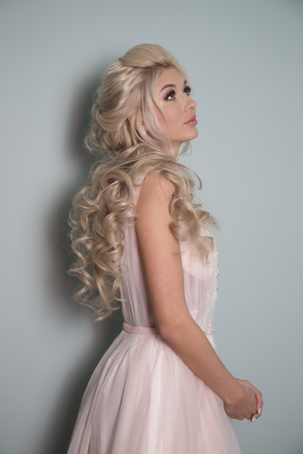 Свадебное платье София. Силуэт А-силуэт. Цвет Айвори / Капучино, оттенки Розового. Вид 11