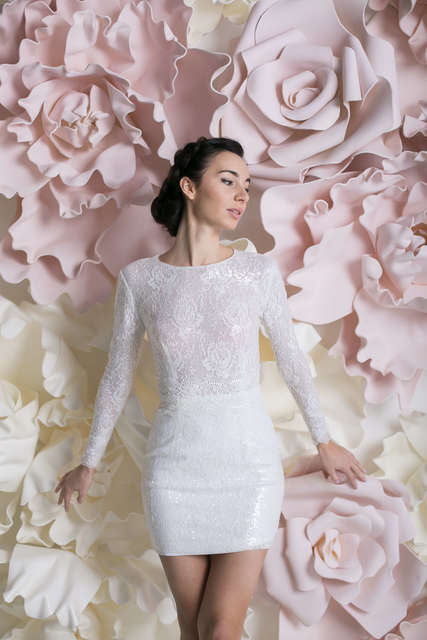 Свадебное платье Аврил. Силуэт Рыбка. Цвет Айвори / Капучино. Вид 7