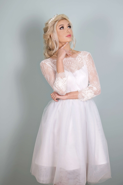 Свадебное платье Рада. Силуэт А-силуэт. Цвет Белый / Молочный. Вид 2