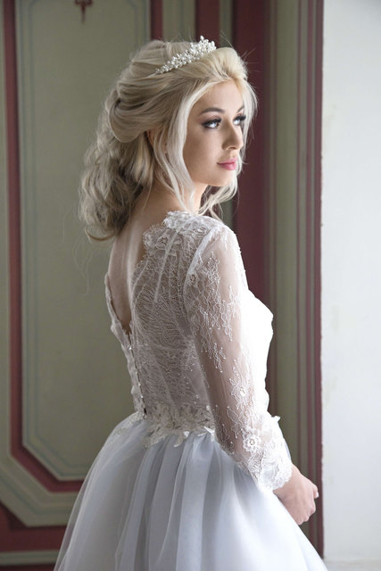 Свадебное платье Рада. Силуэт А-силуэт. Цвет Белый / Молочный. Вид 3