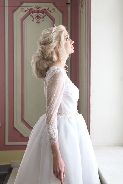 Свадебное платье Рада. Силуэт А-силуэт. Цвет Белый / Молочный. Вид 4