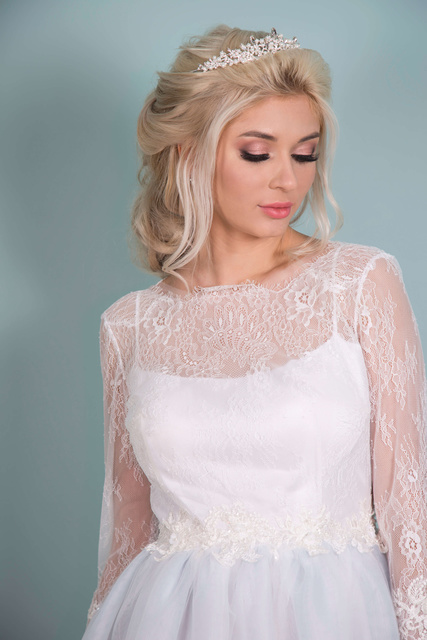 Свадебное платье Рада. Силуэт А-силуэт. Цвет Белый / Молочный. Вид 6