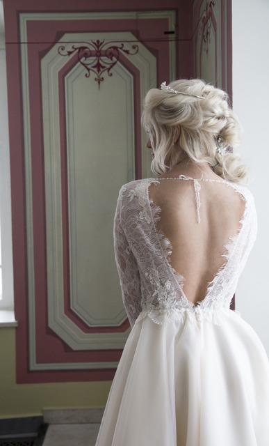 Свадебное платье Султана. Силуэт А-силуэт. Цвет Белый / Молочный. Вид 7