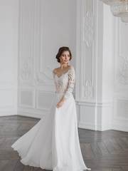 Свадебное платье Амбер. Силуэт А-силуэт. Цвет Белый / Молочный. Вид 2