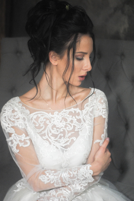 Свадебное платье Биатриче. Силуэт А-силуэт. Цвет Белый / Молочный. Вид 4