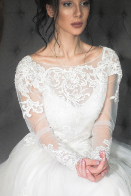 Свадебное платье Биатриче. Силуэт А-силуэт. Цвет Белый / Молочный. Вид 7