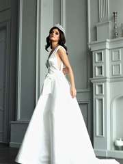 Свадебное платье Грейн. Силуэт А-силуэт. Цвет Белый / Молочный. Вид 2