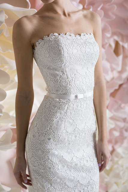 Свадебное платье Гвинел. Силуэт Прямое. Цвет Белый / Молочный. Вид 4