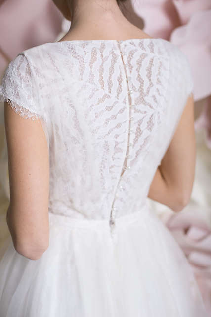 Свадебное платье Джинет. Силуэт А-силуэт. Цвет Белый / Молочный. Вид 4