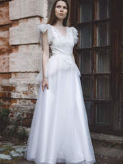 Свадебное платье Амели. Силуэт А-силуэт. Цвет Белый / Молочный. Вид 2