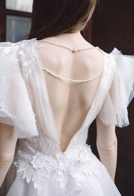 Свадебное платье Амели. Силуэт А-силуэт. Цвет Белый / Молочный. Вид 7