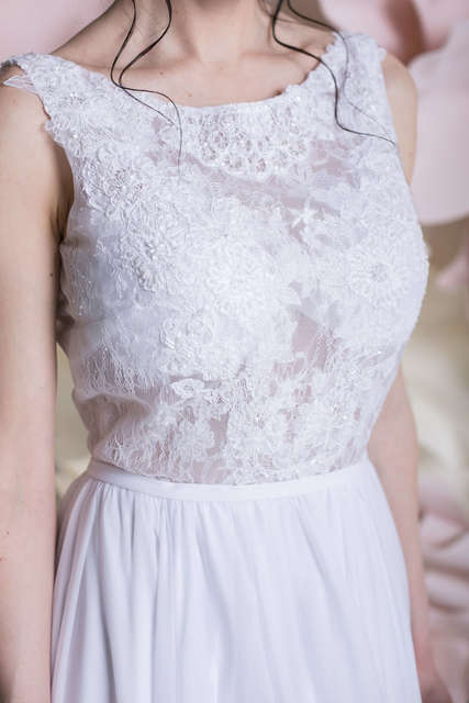 Свадебное платье Ивет. Силуэт Прямое. Цвет Белый / Молочный. Вид 3