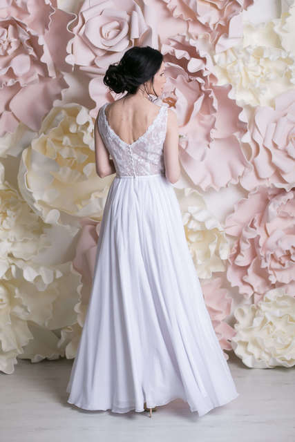 Свадебное платье Ивет. Силуэт Прямое. Цвет Белый / Молочный. Вид 4