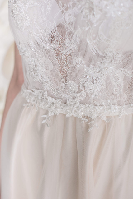 Свадебное платье Мегейн. Силуэт А-силуэт. Цвет Белый / Молочный. Вид 5