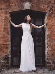 Свадебное платье Николет. Силуэт А-силуэт. Цвет Белый / Молочный. Вид 2