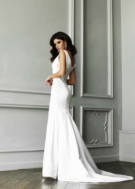 Свадебное платье Кэйлли. Силуэт Рыбка. Цвет Белый / Молочный. Вид 4