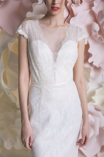 Свадебное платье Мариз. Силуэт Прямое. Цвет Белый / Молочный. Вид 3