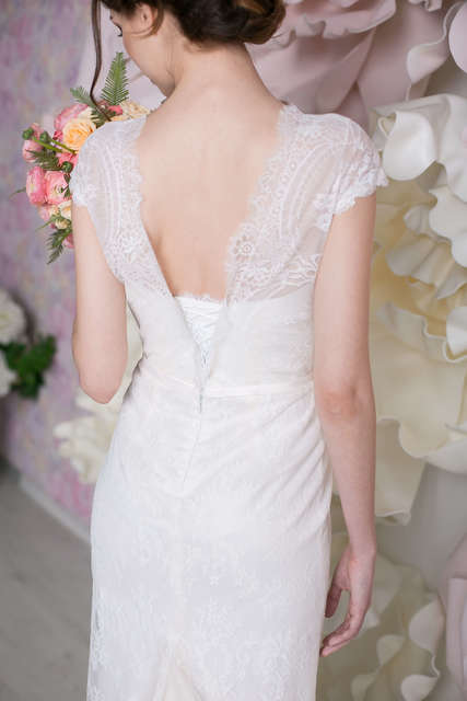 Свадебное платье Мариз. Силуэт Прямое. Цвет Белый / Молочный. Вид 5