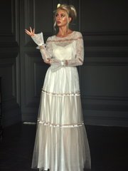 Свадебное платье Миладия. Силуэт Прямое. Цвет Белый / Молочный. Вид 1