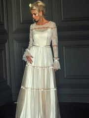 Свадебное платье Миладия. Силуэт Прямое. Цвет Белый / Молочный. Вид 2