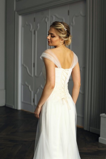 Свадебное платье Роси. Силуэт Рыбка. Цвет Белый / Молочный. Вид 3