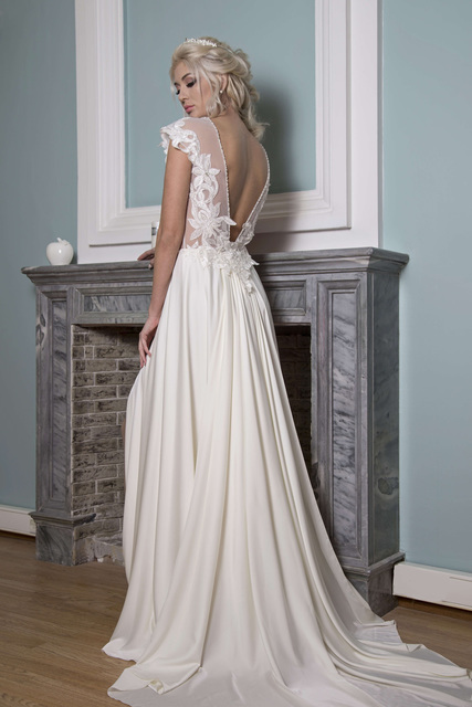 Свадебное платье Саффана. Силуэт А-силуэт. Цвет Белый / Молочный. Вид 6