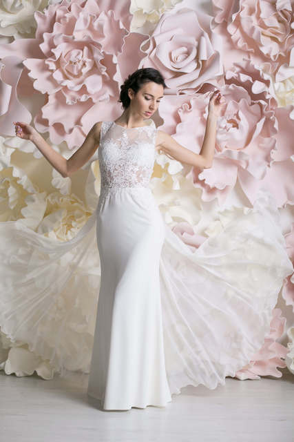 Свадебное платье Селестина. Силуэт Рыбка. Цвет Белый / Молочный. Вид 2