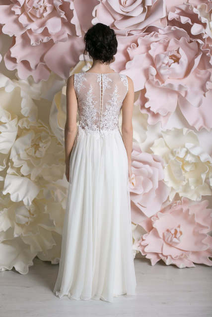 Свадебное платье Селестина. Силуэт Рыбка. Цвет Белый / Молочный. Вид 5