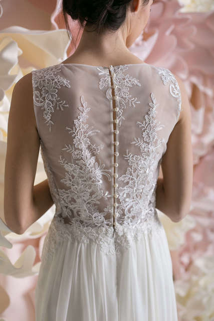 Свадебное платье Селестина. Силуэт Рыбка. Цвет Белый / Молочный. Вид 6