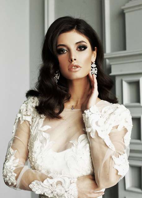 Свадебное платье Эгнейс. Силуэт Рыбка. Цвет Белый / Молочный. Вид 3