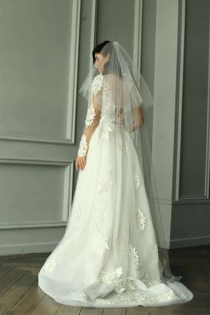 Свадебное платье Эгнейс. Силуэт Рыбка. Цвет Белый / Молочный. Вид 11