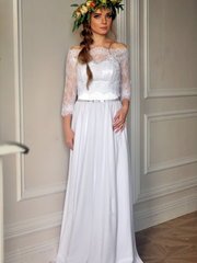 Свадебное платье Элли. Силуэт Прямое. Цвет Белый / Молочный. Вид 1