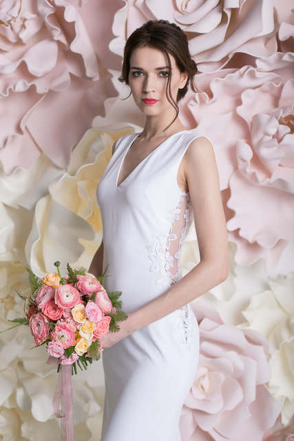 Свадебное платье Бернадет. Силуэт Прямое. Цвет Белый / Молочный. Вид 2