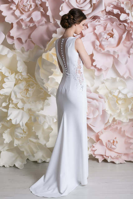 Свадебное платье Бернадет. Силуэт Прямое. Цвет Белый / Молочный. Вид 6