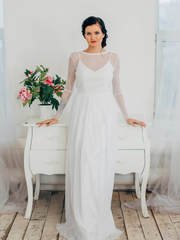 Свадебное платье Вероник. Силуэт Прямое. Цвет Белый / Молочный. Вид 1