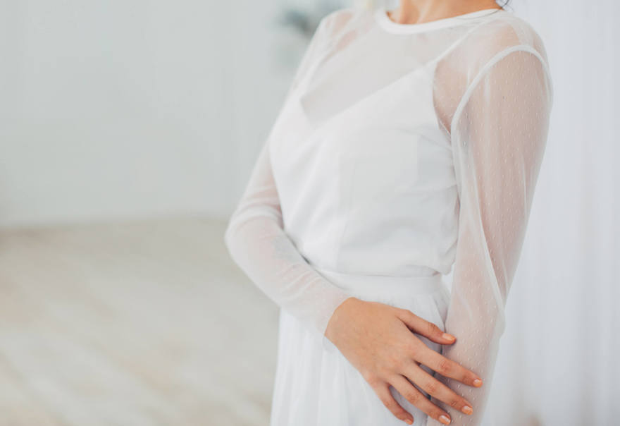 Свадебное платье Вероник. Силуэт Прямое. Цвет Белый / Молочный. Вид 7