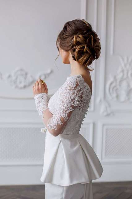 Сведебное платье Веста. Силуэт А-силуэт. Цвет Белый / Молочный. Вид 5