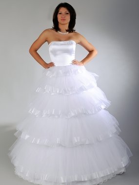 Свадебное платье 064. Силуэт Пышное. Цвет Белый / Молочный. Вид 1
