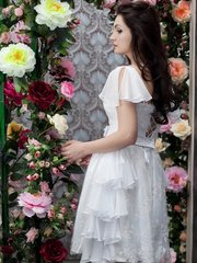 Свадебное платье 081. Силуэт А-силуэт. Цвет Белый / Молочный. Вид 2