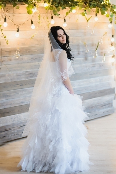 Свадебное платье 091. Силуэт Пышное, А-силуэт. Цвет Белый / Молочный. Вид 2