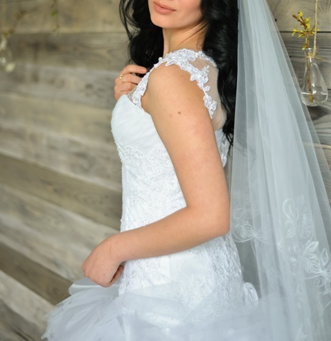 Свадебное платье 091. Силуэт Пышное, А-силуэт. Цвет Белый / Молочный. Вид 4