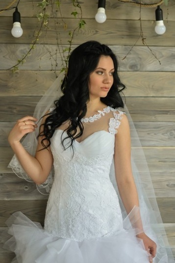 Свадебное платье 091. Силуэт Пышное, А-силуэт. Цвет Белый / Молочный. Вид 7