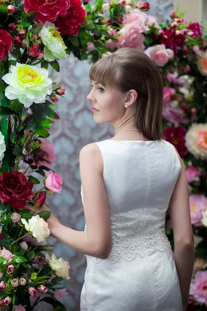 Свадебное платье 106. Силуэт Рыбка. Цвет Белый / Молочный. Вид 5