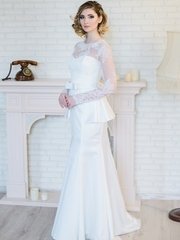 Свадебное платье 200. Силуэт Прямое. Цвет Белый / Молочный. Вид 1