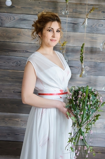 Свадебное платье 205. Силуэт А-силуэт. Цвет Белый / Молочный. Вид 3