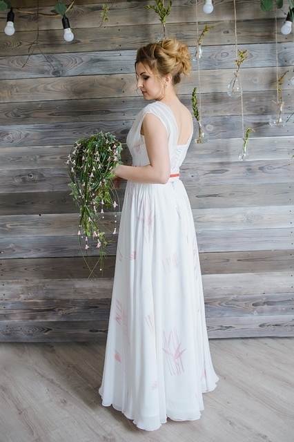 Свадебное платье 205. Силуэт А-силуэт. Цвет Белый / Молочный. Вид 5