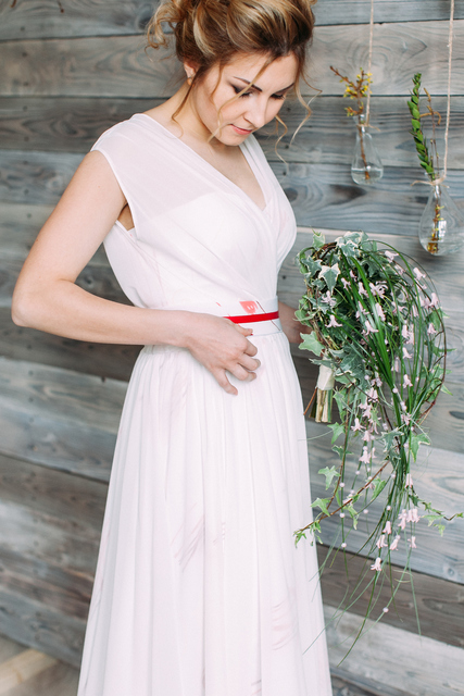 Свадебное платье 205. Силуэт А-силуэт. Цвет Белый / Молочный. Вид 7